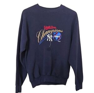 Vintage Lee Sport World Series Champions New York Yankees 1998 Navy Blue Sweater